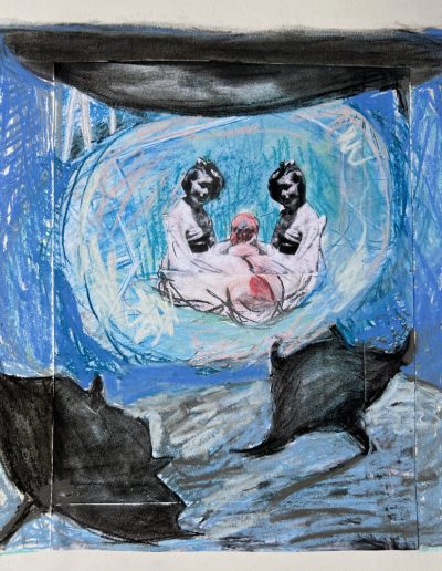 Pearl-ray, collage, 2025