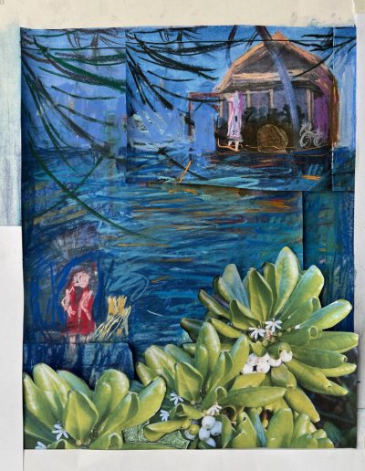 Seahouse (Naupaka), collage, 2025