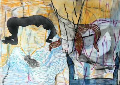 'Kalapana', charcoal, pastel on paper, 56 x 76 cm, 2011