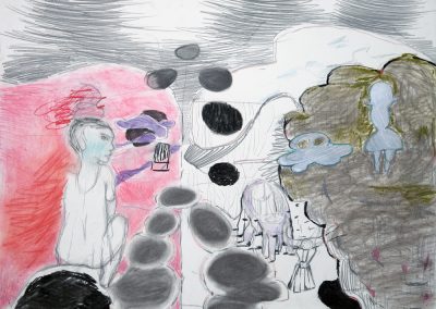 'Kilauea', charcoal, pastel, graphite, ink on paper, 56 x 76 cm, 2008