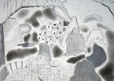 'Rock Garden', mixed media on paper, 56.5 x 76.5 cm, 2006
