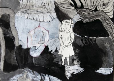 'Viola', charcoal, gouache on paper, 56 x 76 cm, 2011