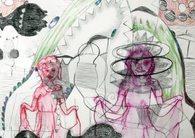 'Whale', charcoal, colour pencil on paper, 76 x 56 cm, 2011